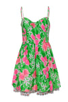 A-line Sweetheart Floral Print Side Zipper Dress With a Bow(s)