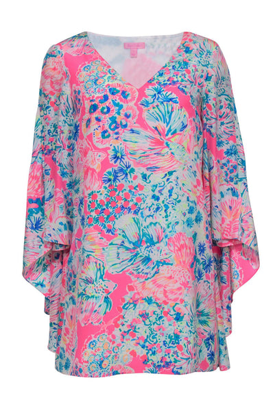 V-neck General Print Summer Beach Dress/Kaftan