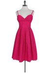 A-line V-neck Flared-Skirt Cotton Flowy Hidden Back Zipper Sweetheart Dress