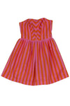 Strapless Hidden Back Zipper Dog Striped Print Dress