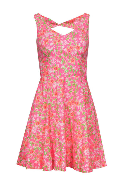 Lilly Pulitzer - Blue, Green & Pink Floral Print A-Line Linett