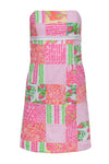 A-line Strapless Summer Cotton General Print Dress With Ruffles