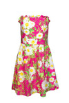 Strapless Self Tie Flower(s) Hidden Back Zipper Dog Print Dress