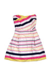 Strapless Cotton Striped Print Dress