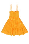 Tall A-line Smocked Summer Party Dress With Ruffles