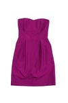 Strapless Hidden Back Zipper Sweetheart Silk Dress