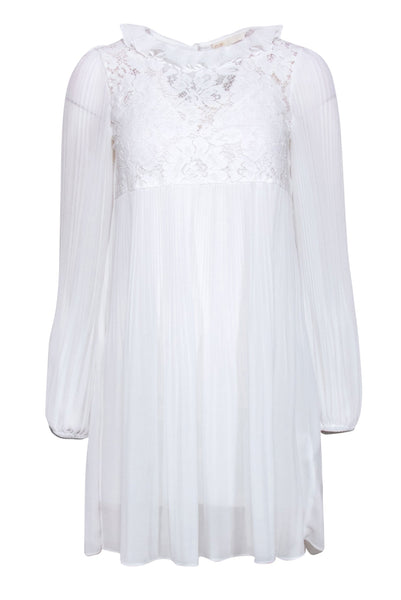 Sophisticated Pleated Shift Lace Dress