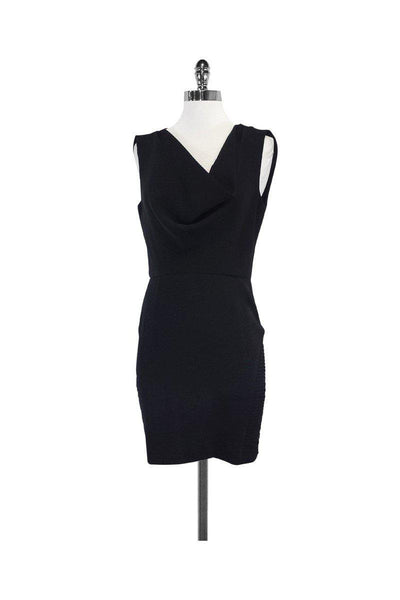 Cowl Neck Polyester Back Zipper Sleeveless Dress