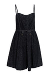 Sweetheart Fit-and-Flare Fitted Pocketed Little Black Dress/Party Dress With a Bow(s)