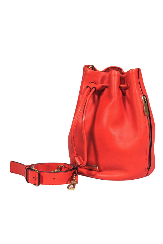 jenniferarlenestone-Marc Jacobs - Orange Leather Crossbody Bucket Bag