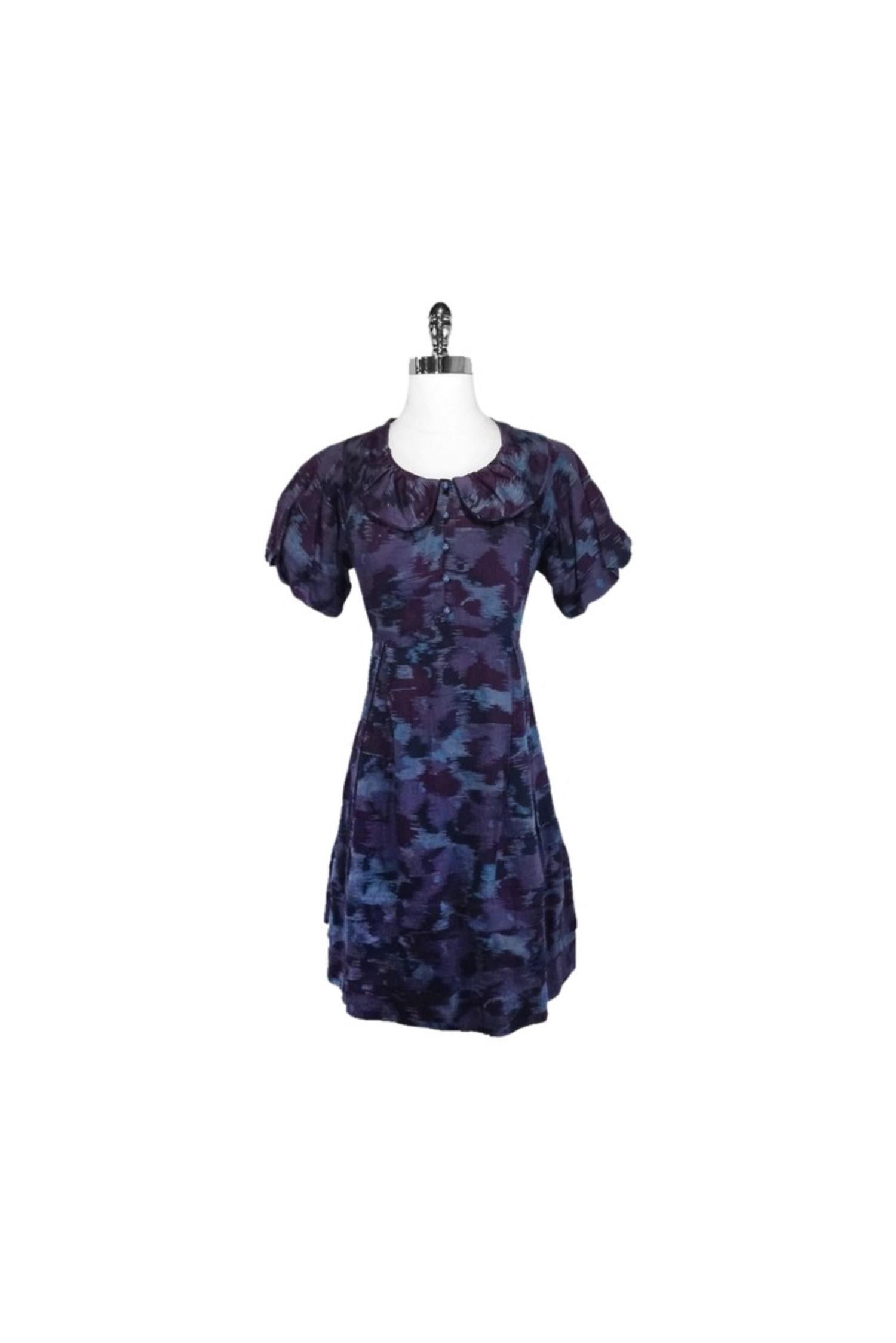 Cotton Tiered Bubble Dress Abstract Print Dress
