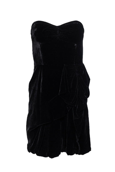 Strapless Ruched Fitted Draped Gathered Party Dress