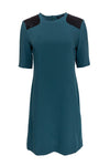 Short Sleeves Sleeves Shift Hidden Back Zipper Round Neck Dress