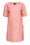 Striped Print Summer Pocketed Shift Short Sleeves Sleeves Dress