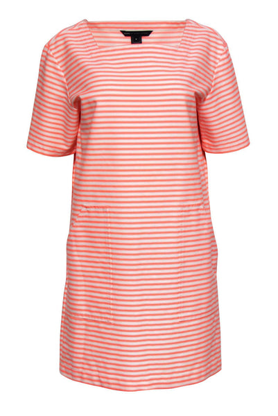 Short Sleeves Sleeves Striped Print Shift Pocketed Summer Dress