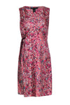 A-line V-neck Sheath Abstract Print Self Tie Faux Wrap Fall Sleeveless Sheath Dress