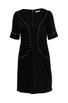 V-neck Sheath Polyester Short Sleeves Sleeves Pocketed Hidden Back Zipper Sheath Dress/Little Black Dress