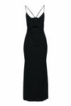 Sexy Sophisticated A-line V-neck Floor Length Sleeveless Hidden Back Zipper Cutout Dress