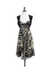 Abstract Print Hidden Side Zipper Dress