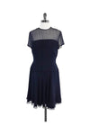 Short Sleeves Sleeves Hidden Back Zipper Pleated Silk Dress