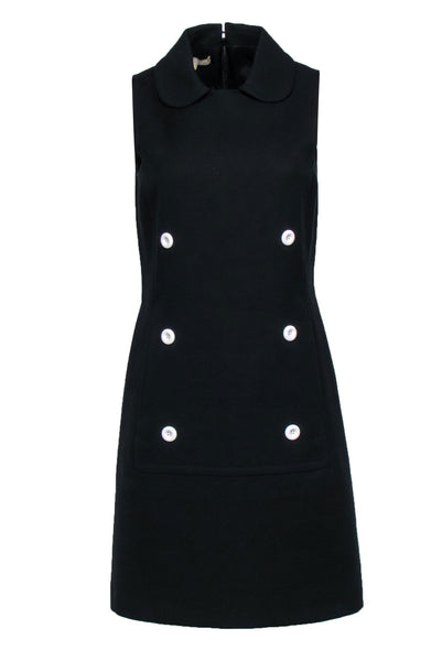 Sophisticated Collared Crew Neck Shift Pocketed Hidden Back Zipper Sleeveless Dress