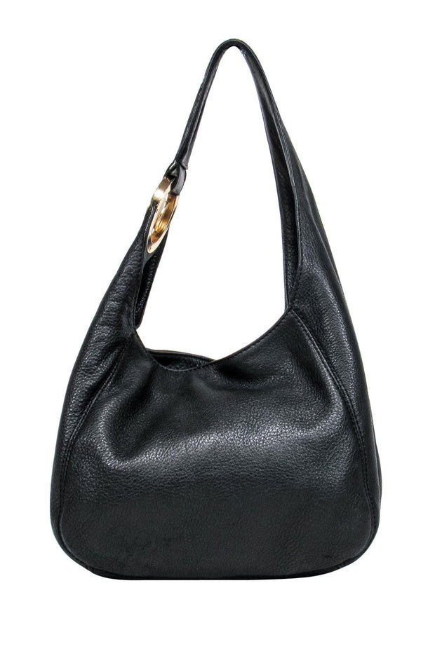 Michael Kors - Black Pebbled Leather Hobo Shoulder Bag – Current Boutique