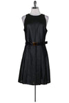 Round Neck Sleeveless Above the Knee Flared-Skirt Belted Hidden Back Zipper Dress