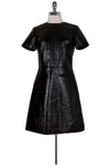 Tall Tall Sheath Above the Knee Fitted Pocketed Back Zipper Slit Collared Short Sleeves Sleeves Sheath Dress