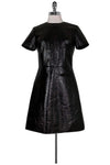 Tall Tall Sheath Pocketed Slit Back Zipper Fitted Short Sleeves Sleeves Collared Above the Knee Sheath Dress