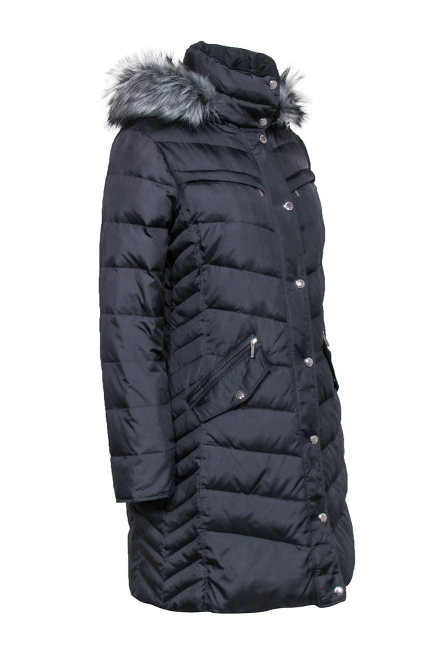 Michael Kors - Dark Grey Longline Puffer Coat w/ Fur Hood Sz M – Current  Boutique