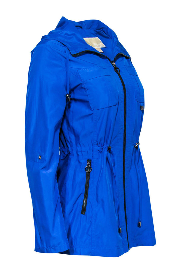 Michael Michael Kors - Cobalt Blue Windbreaker Rain Jacket Sz XS – Current  Boutique