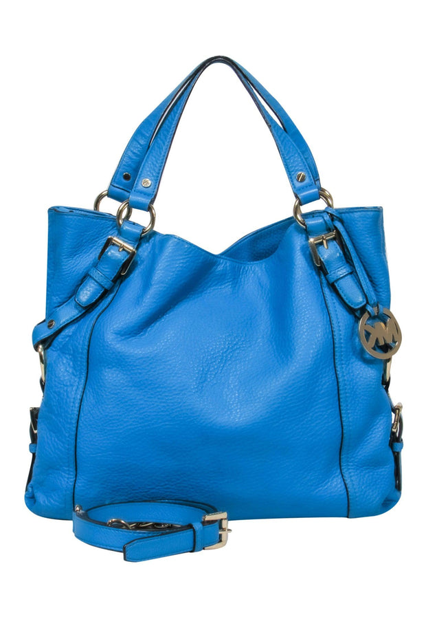 Michael Michael Kors - Electric Blue Leather Crossbody Bag w/ Gold Har –  Current Boutique