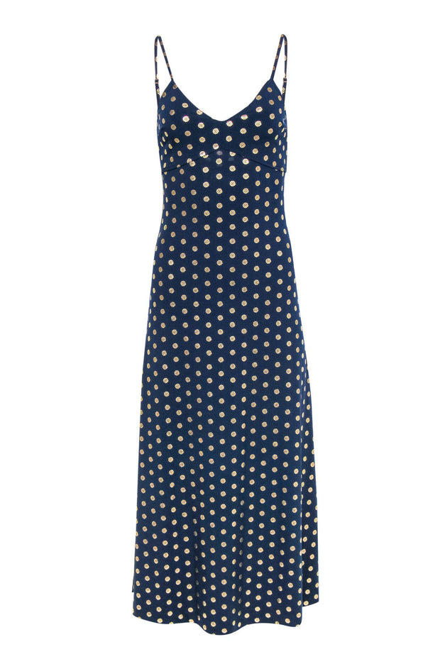 Michael Michael Kors - Navy & Gold Patterned Maxi Slip Dress Sz XS –  Current Boutique