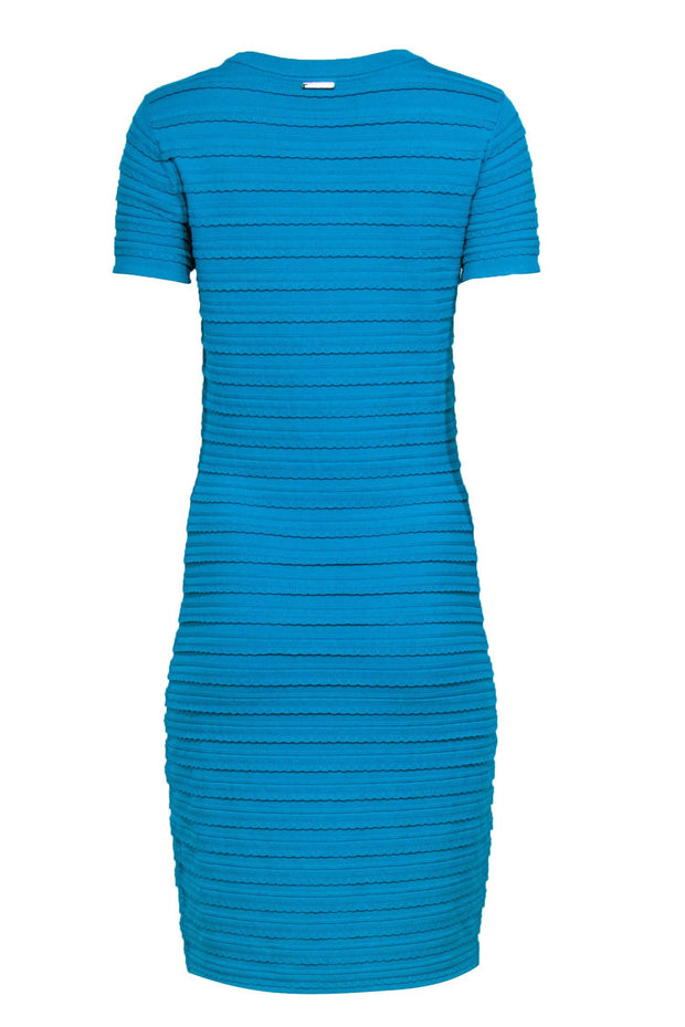 Michael Michael Kors - Turquoise Scalloped Edge Striped Bodycon Dress –  Current Boutique