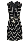 Silk Chevron Print Sheath Summer Sheath Dress