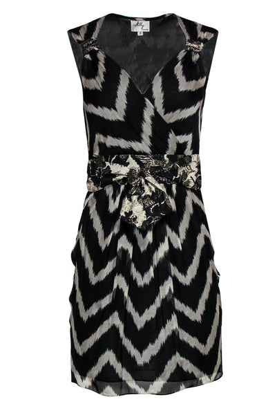 Chevron Print Summer Silk Sheath Sheath Dress