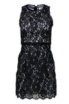 Floral Print Sleeveless Back Zipper Cocktail Sheath Scoop Neck Sheath Dress/Little Black Dress/Party Dress