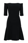 Cocktail Fitted Short Sleeves Sleeves Off the Shoulder Little Black Dress With Ruffles