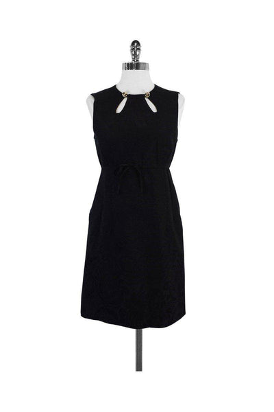 Sleeveless Hidden Back Zipper Tie Waist Waistline Dress