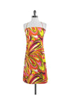 General Print Hidden Back Zipper Vintage Spaghetti Strap Dress