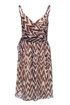 V-neck Geometric Print Wrap Hidden Side Zipper Spaghetti Strap Beach Dress