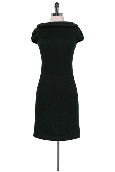 Sophisticated Collared Round Neck Cap Sleeves V Back Hidden Back Zipper Dress