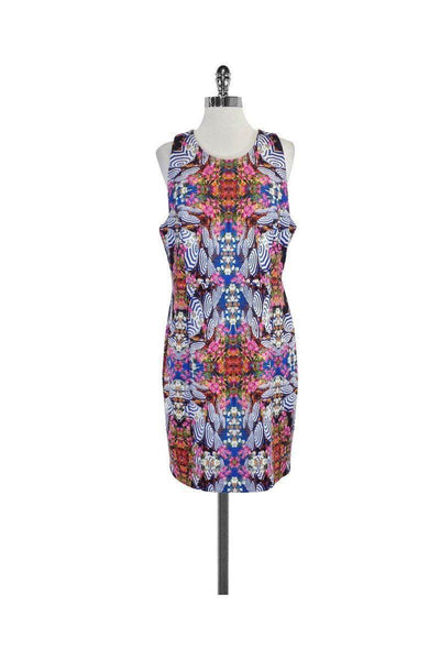 Slit Back Zipper Sleeveless General Print Dress