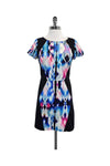 Short Sleeves Sleeves Geometric Print Back Zipper Dress