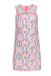 Tall Short Piping Illusion Embroidered Shift Dress