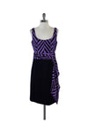 Pencil-Skirt Draped Gathered Hidden Back Zipper Slit General Print Sleeveless Dress