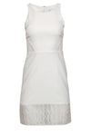 A-line Cutout Sheer Mesh Round Neck Dress