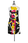 Side Zipper Button Closure Pocketed Halter General Print Dress