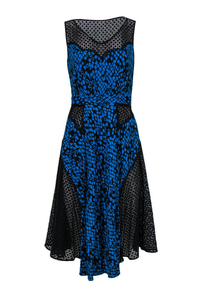 jenniferarlenestone-Missoni - Black & Blue Patterned Dress w/ Lace Accents Sz 4