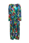 Round Neck Belted Silk General Print Shift Kaftan